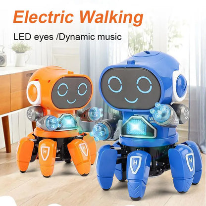 Kids Dance Robots Music LED 6 Claws Octopus Robot Birthday Gift Toys For Children Early Education Baby Toy Boys Girls